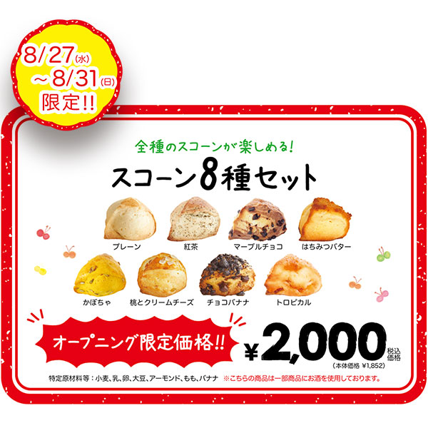 スコーン8個セット［8月］